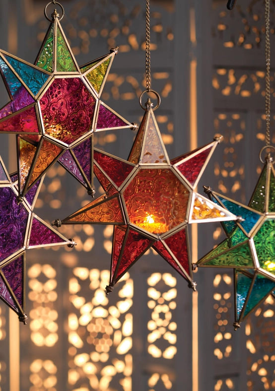 Indian Stained Glass Star Lantern