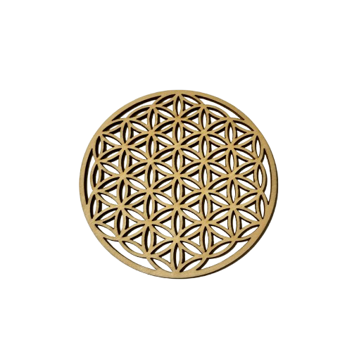 Flower of life in mango wood