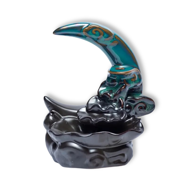 Blue Moon Duck Ceramic Incense Fountain