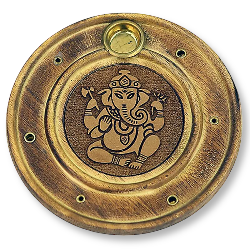 Ganesh wooden incense holder