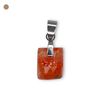 Pendentif en Pierre de soleil confetti taillé en rose - Argent