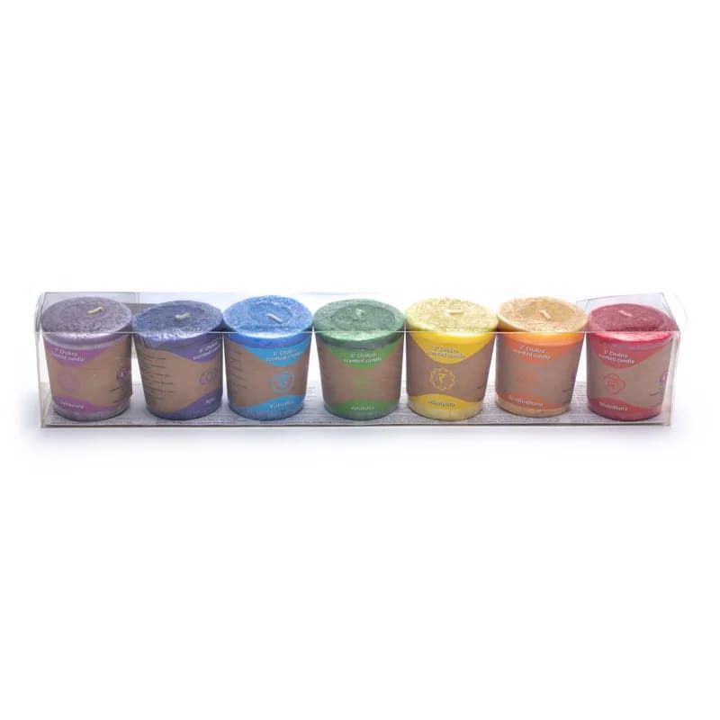 Set of 7 chakra scented candles