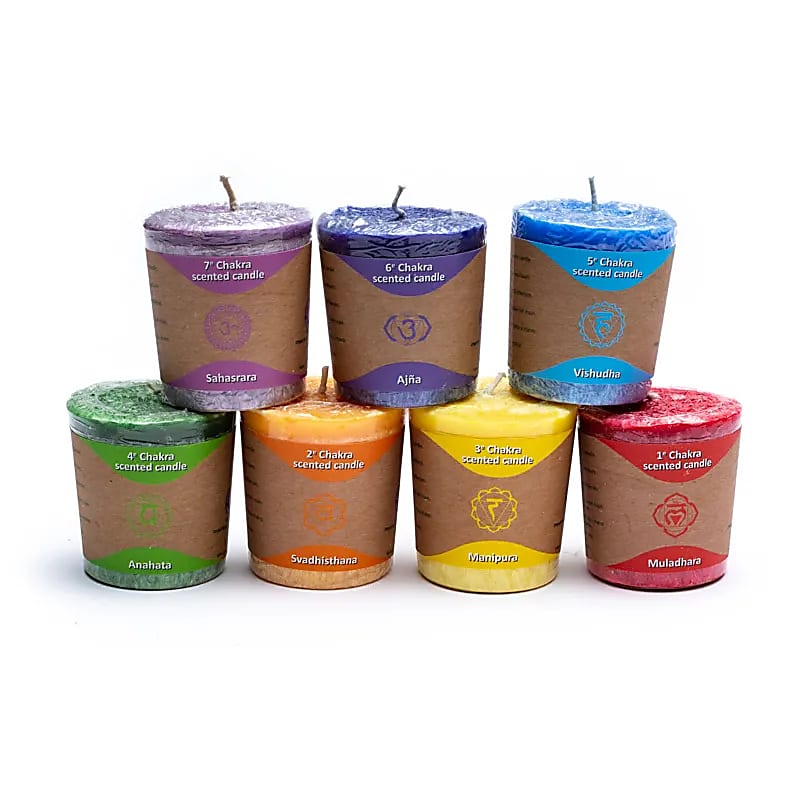 Set of 7 chakra scented candles