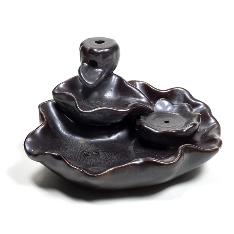 Lotus Waterfall Ceramic Incense Fountain